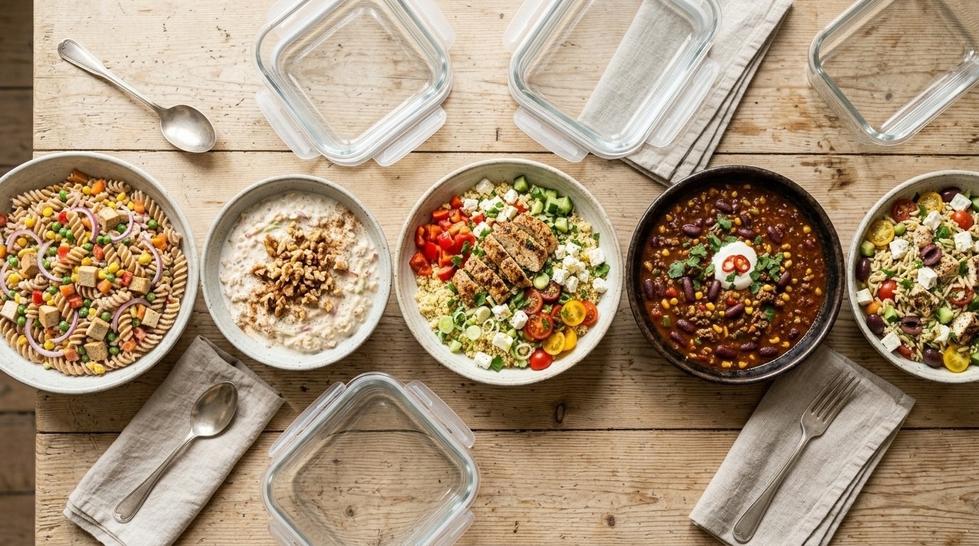 Beitragsbild: Meal Prep für deinen stressigen Arbeitsalltag: 5 einfache Rezepte